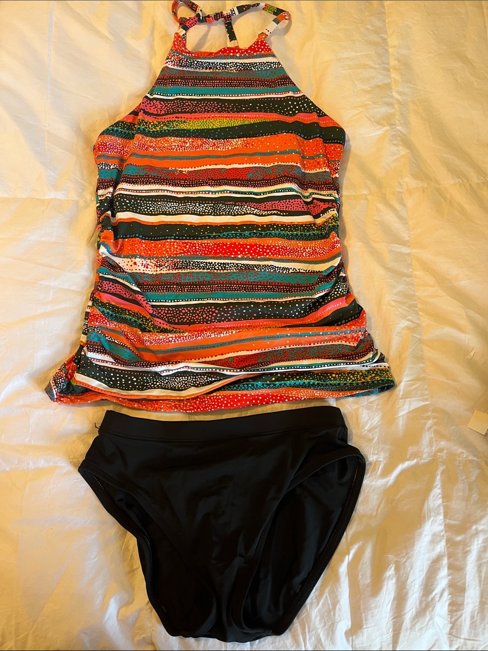 Colorful Tankini two piece bathing suit